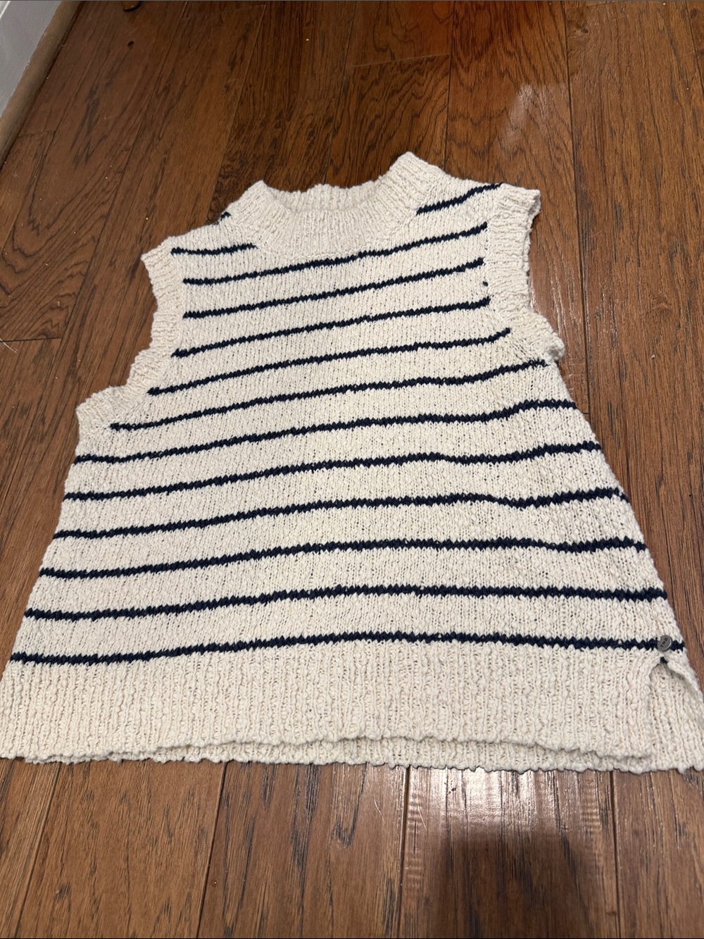 The Normal Brand Louise Knit Tank Cream/Navy, Medium